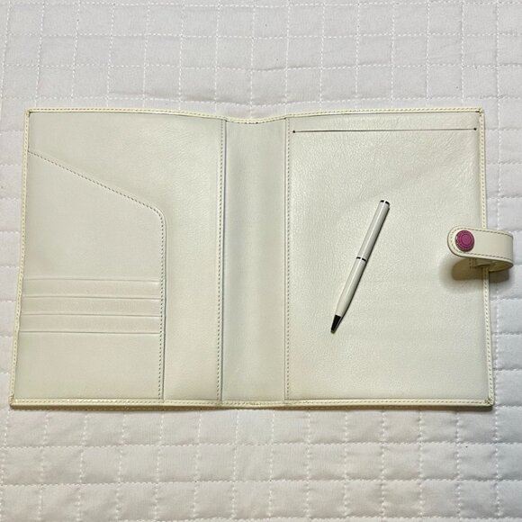 COACH Vintage Leather Planner Notepad Holder with Pen 2005 Fuchsia Pink 1217 Y2K - Picture 5 of 11